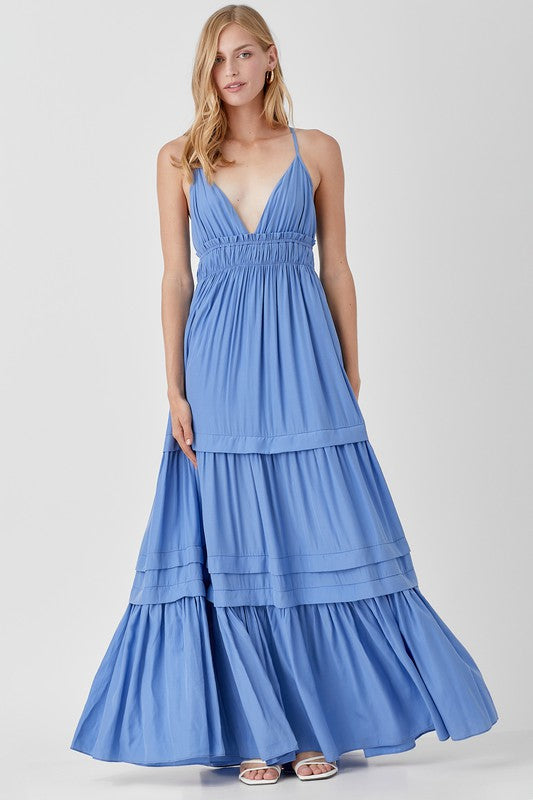 Ruffle Detail Maxi Dress