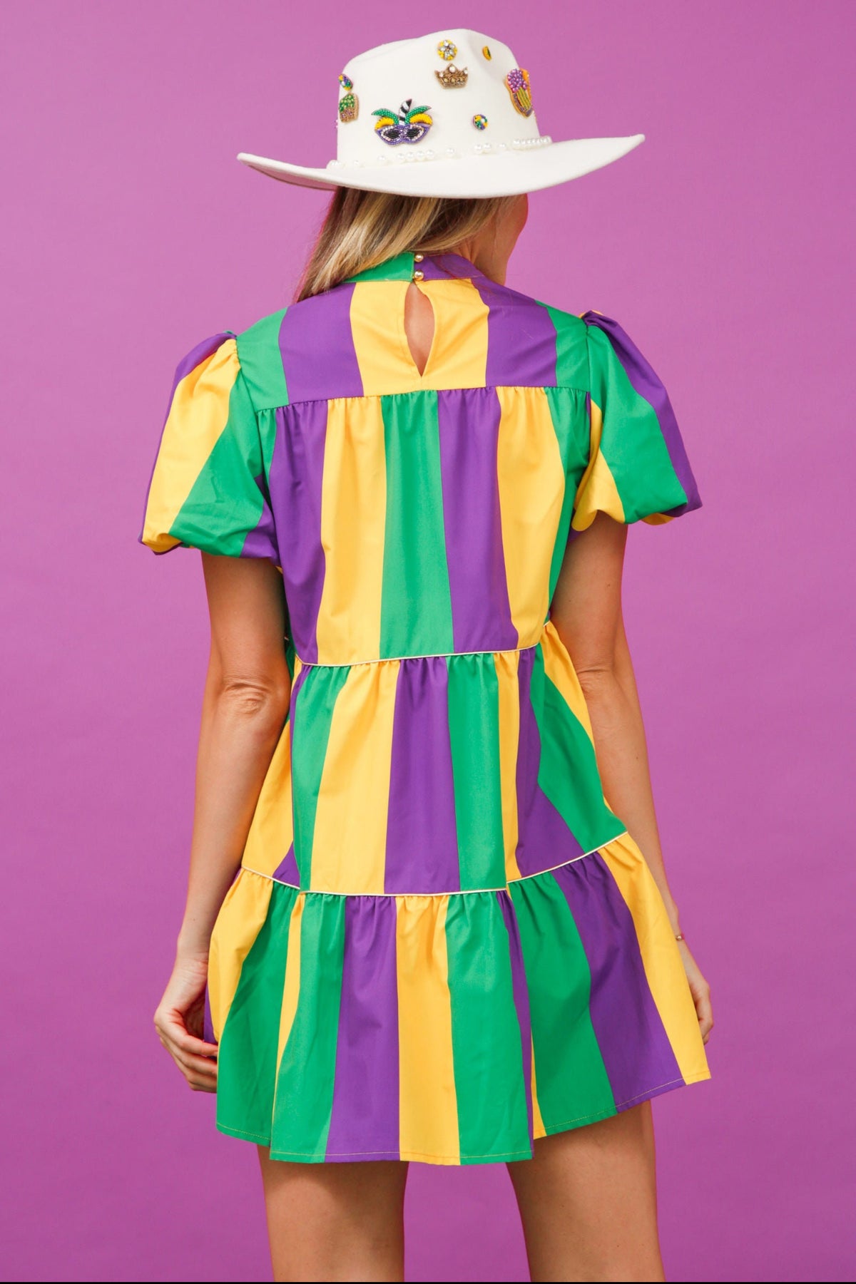 Mardi Gras Striped Dress