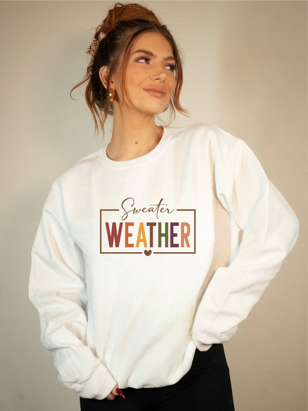 Sweater Weather Graphic Crewneck Sweatshirt PLUS SIZE