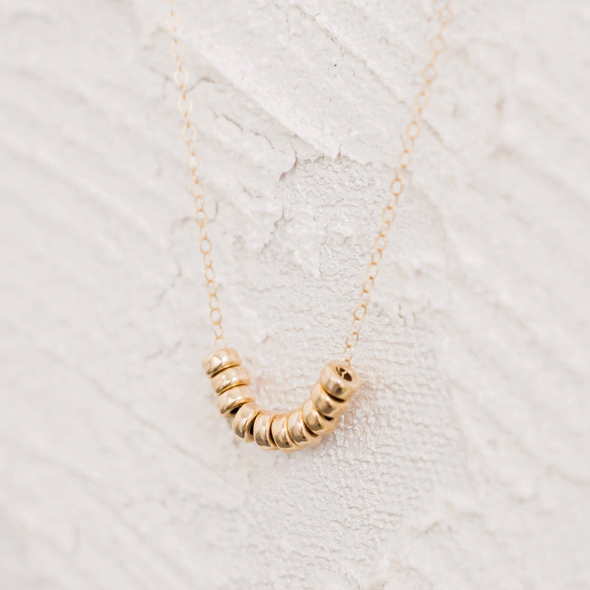 Roundel Bead Necklace - Waterproof, Hypoallergenic, Minimal